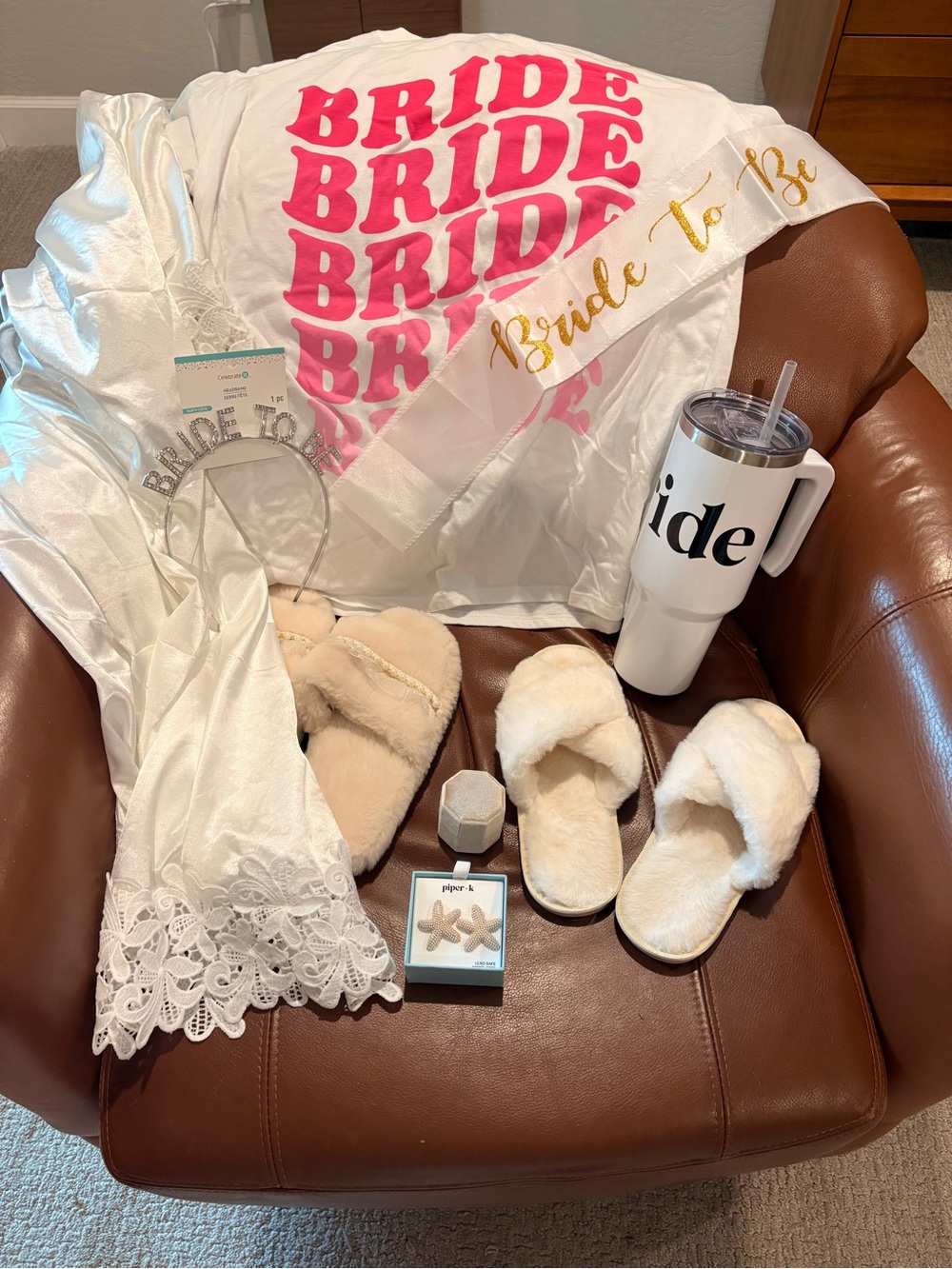 Piper Bride Gift Set - White and Pink Accents
